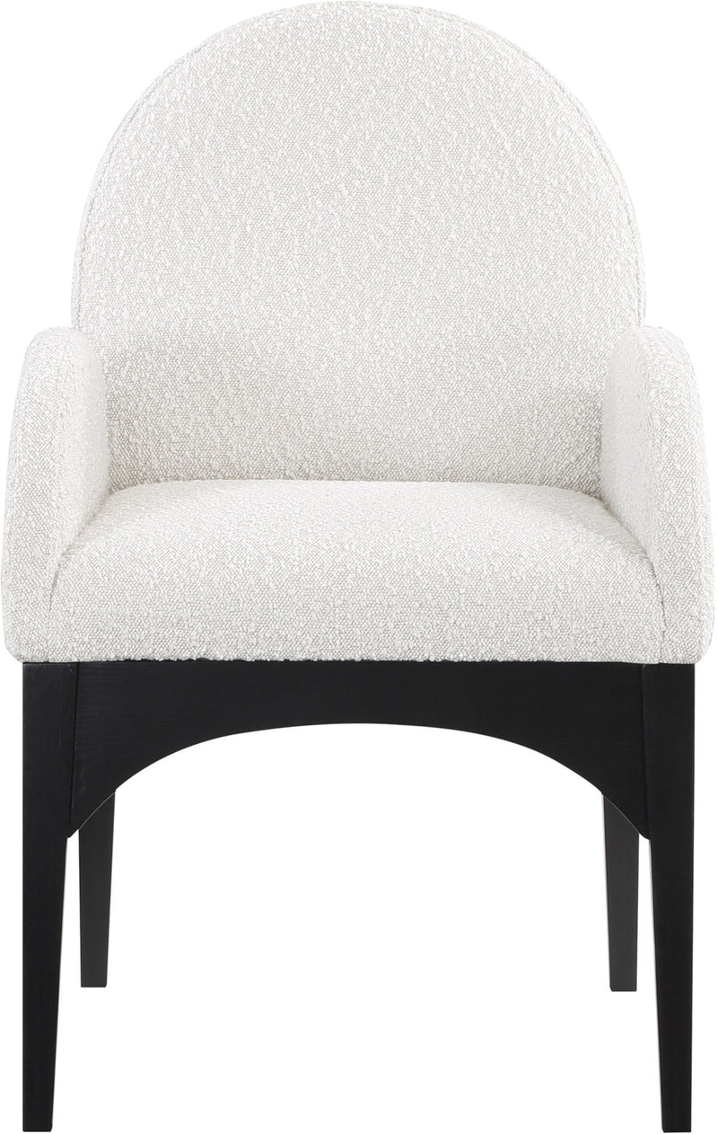 Waldorf - Boucle Dining Arm Chair With Black Legs