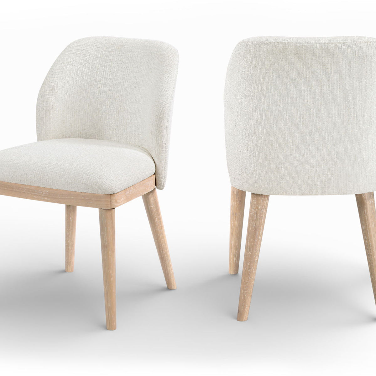 Valeo - Linen Textured Fabric Upholstered Dining Chair (Set of 2) - Painted Natural Base