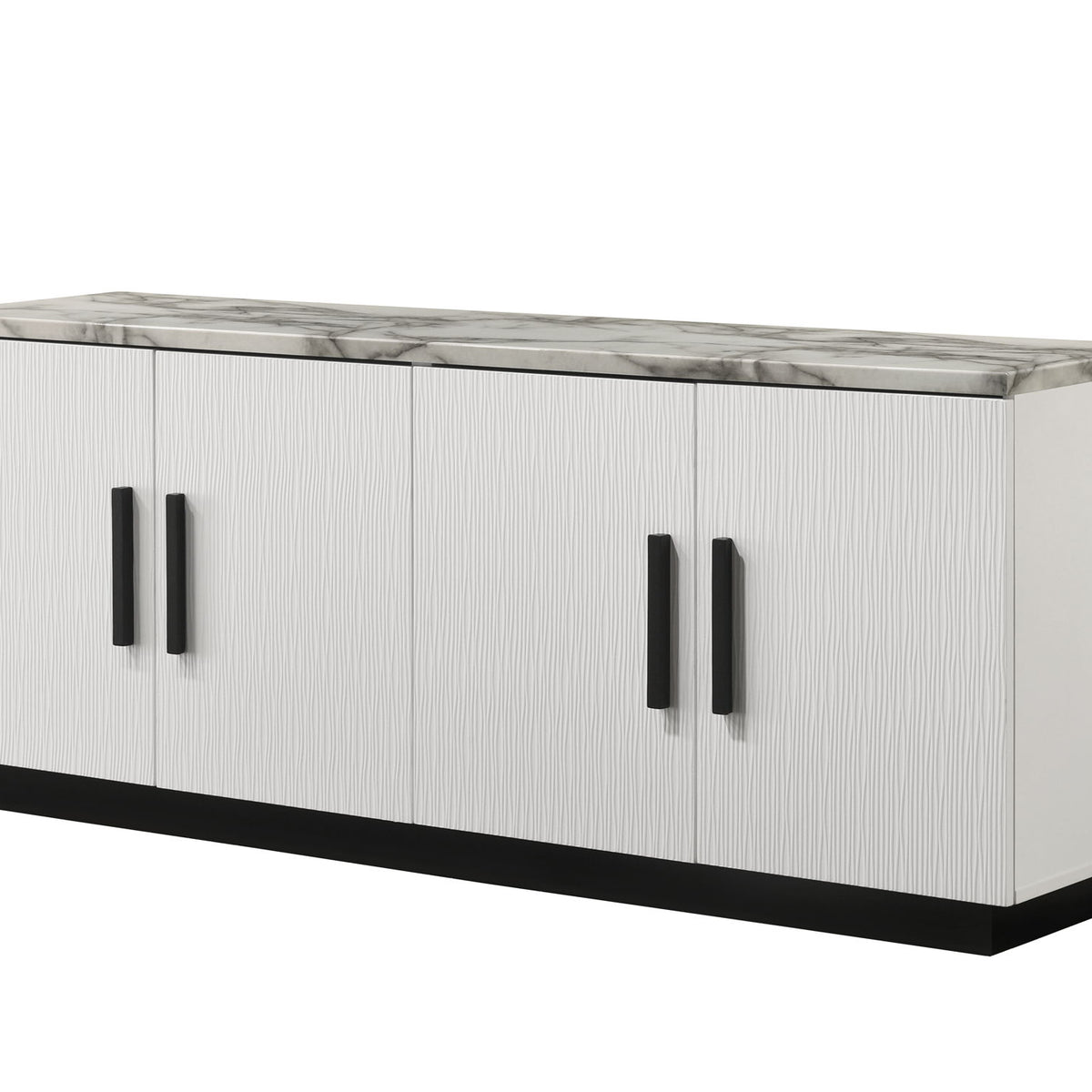 Matilda - Cabinet Console Table With White Faux Marble Top - White
