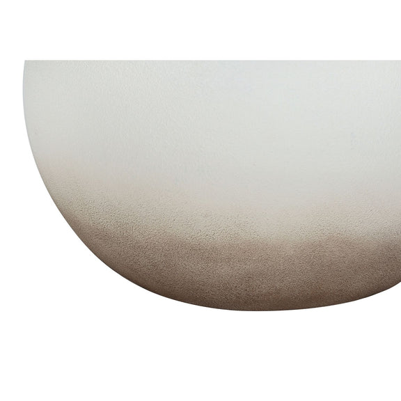 Close-up of cream ceramic lamp base with textured rounded surface