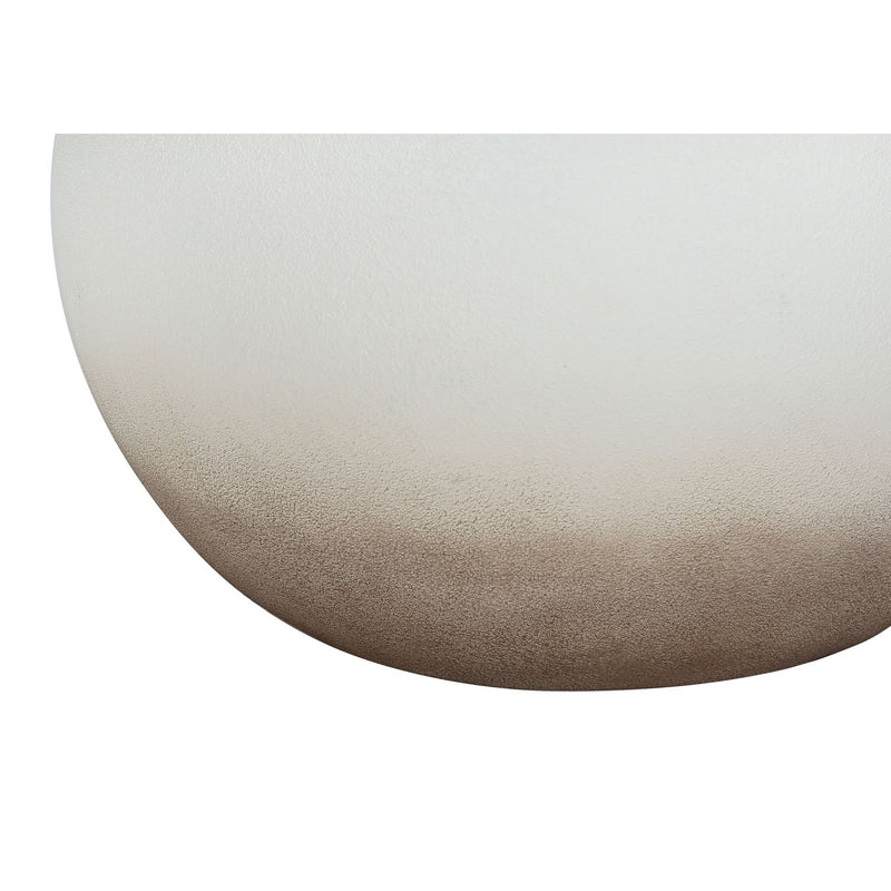 Close-up of cream ceramic lamp base with textured rounded surface