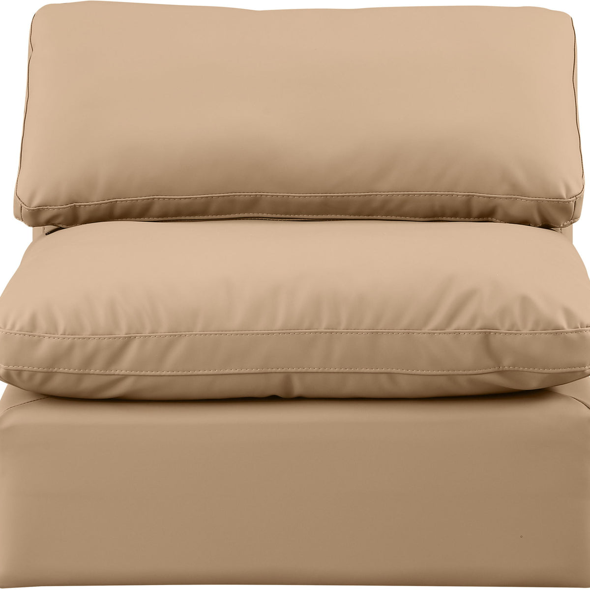 Indulge - Faux Leather Armless Chair - Tan