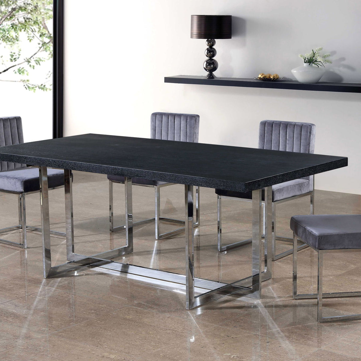 Giselle - Dining Chair with Chrome Base (Set of 2)