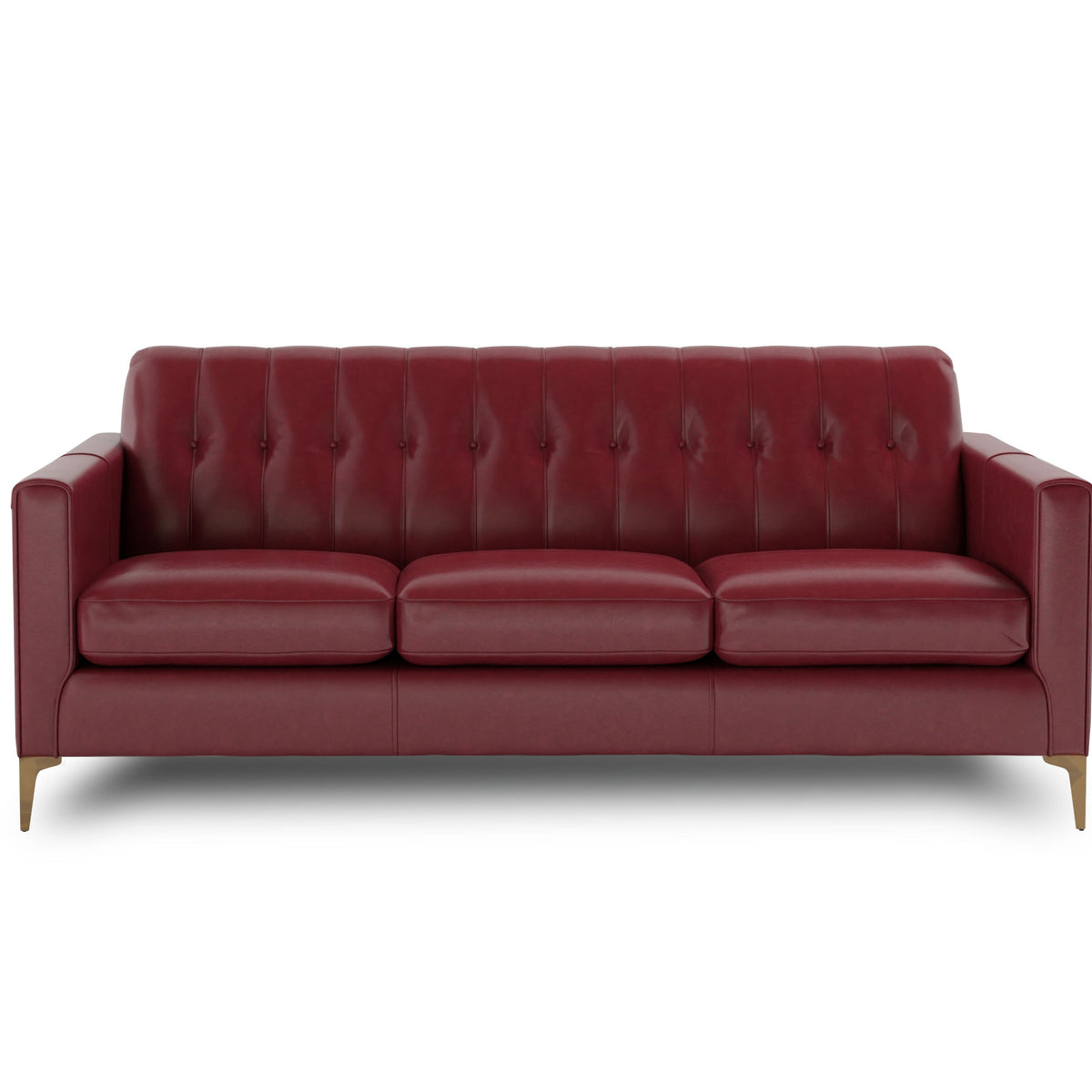 Mid-Century Tufted Leather Sofa