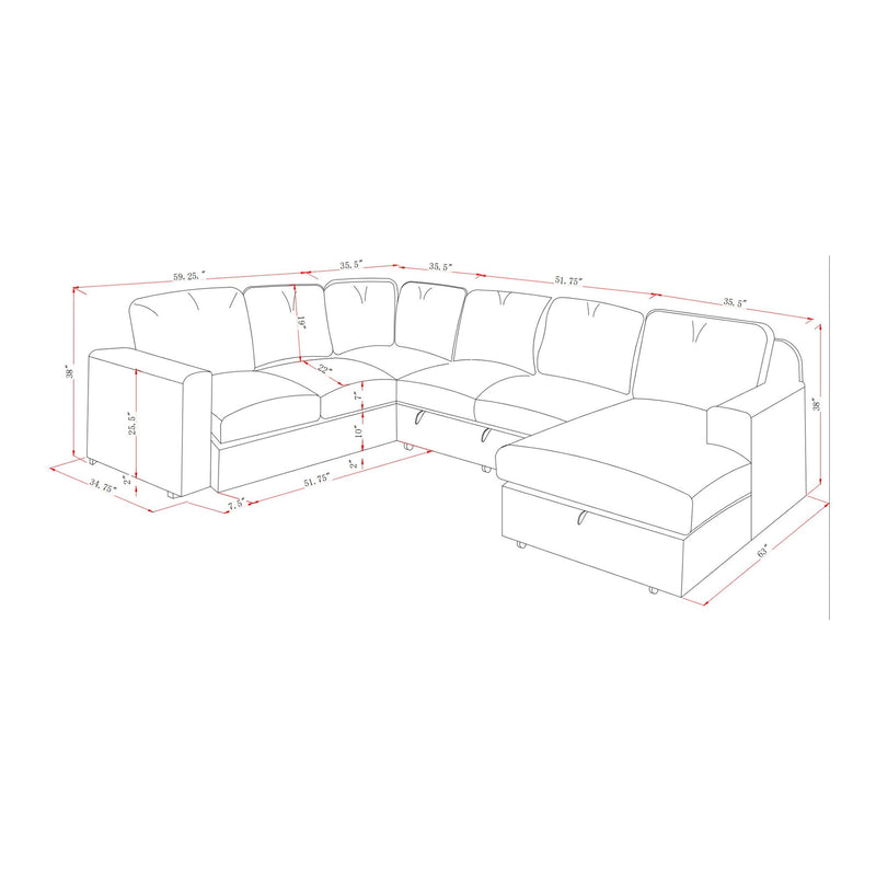 Melody - Contemporary Design Sectional Sofa