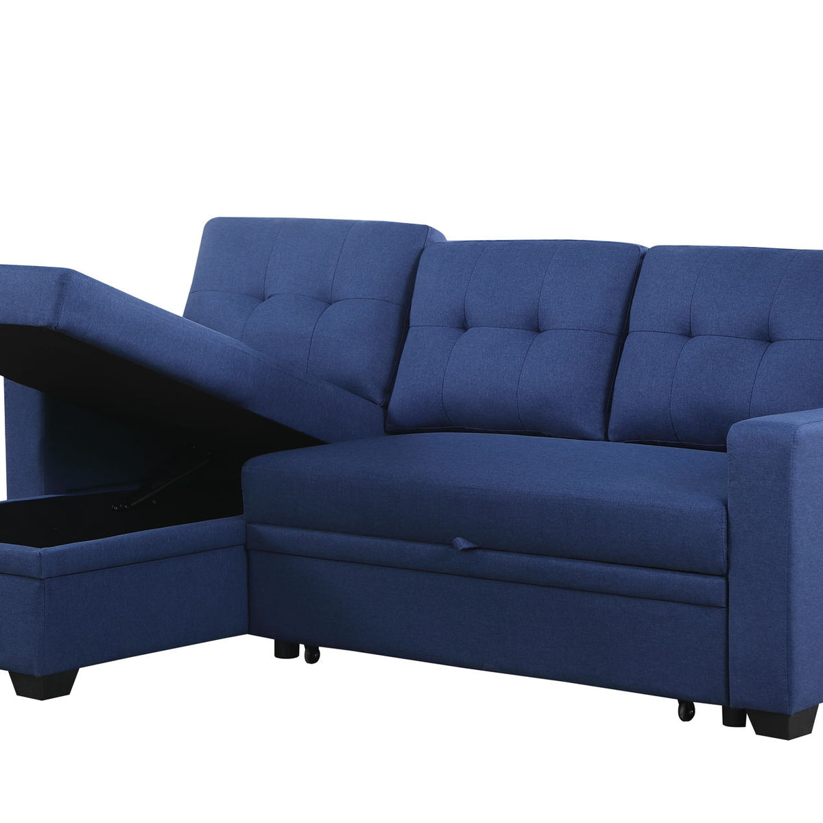 Upholstered Pull Out Sectional Sofa With Chaise