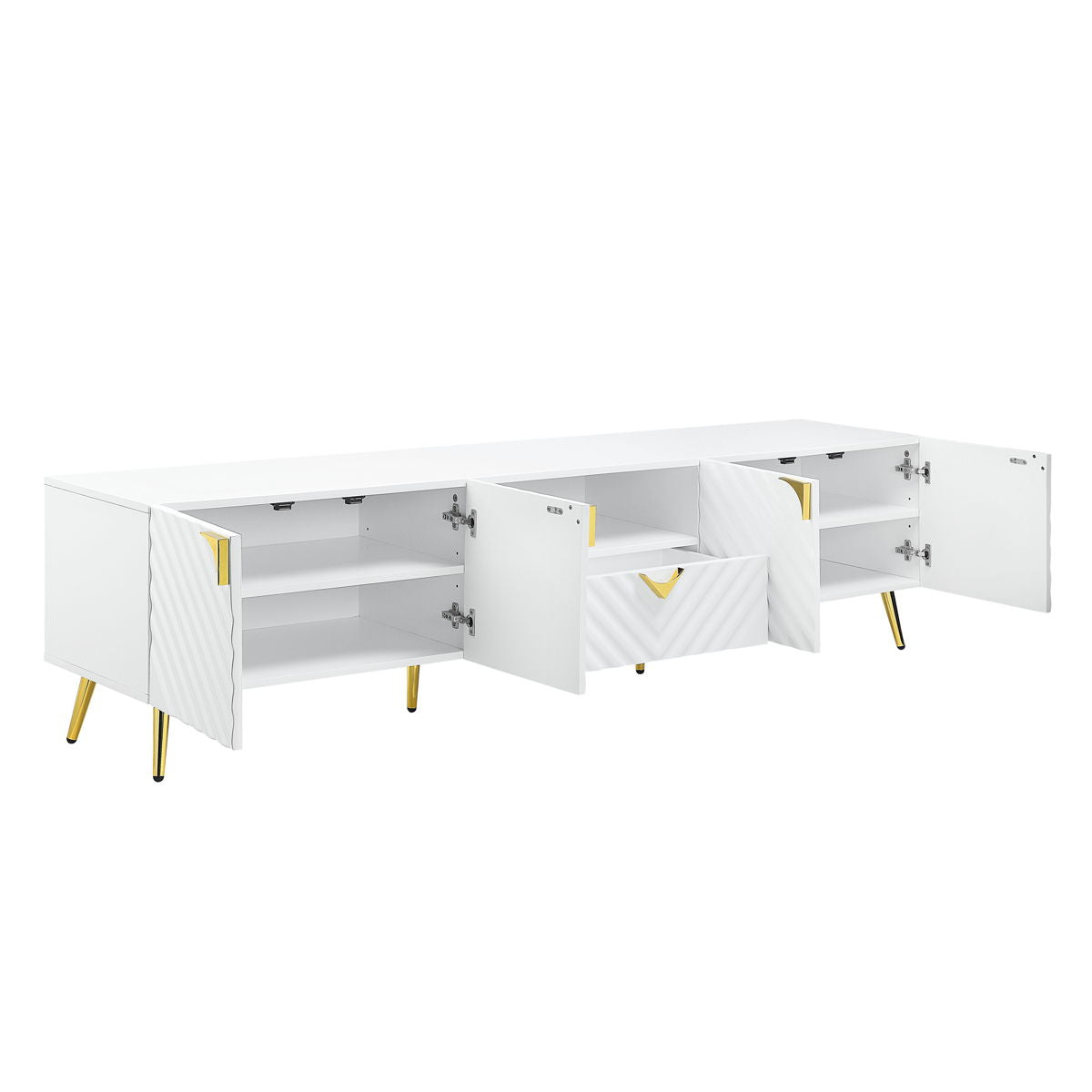 Gaines - High Gloss TV Stand - White