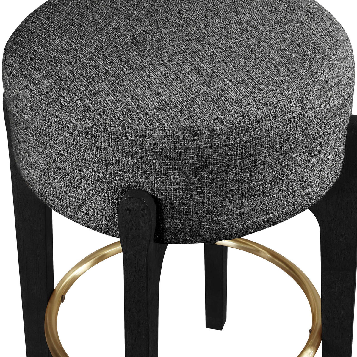 Torino - Backless Counter Stool With Brushed Black Base (Set of 2)