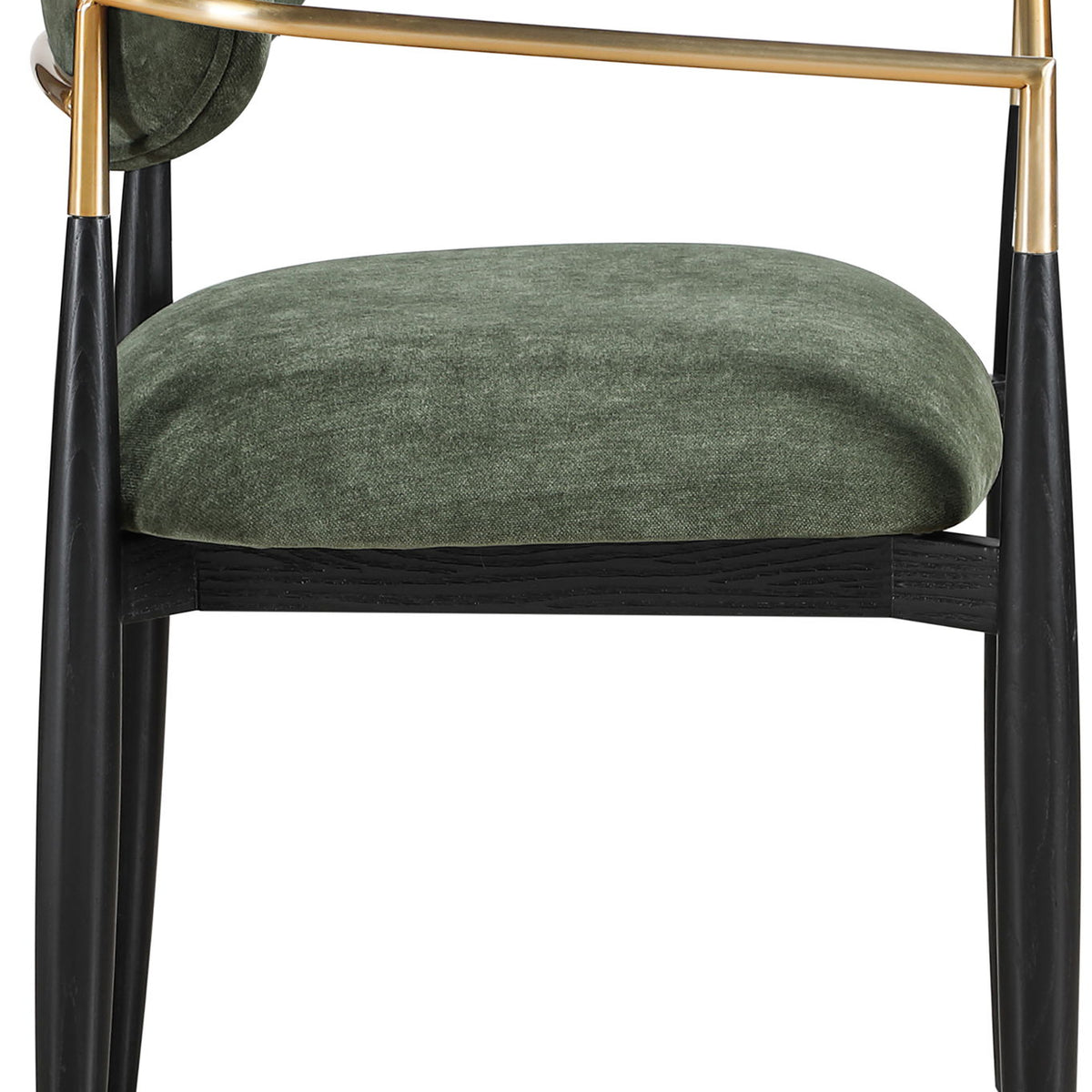 Riccio - Fabric Dining Arm Chair (Set of 2) - Black And Gold Frame