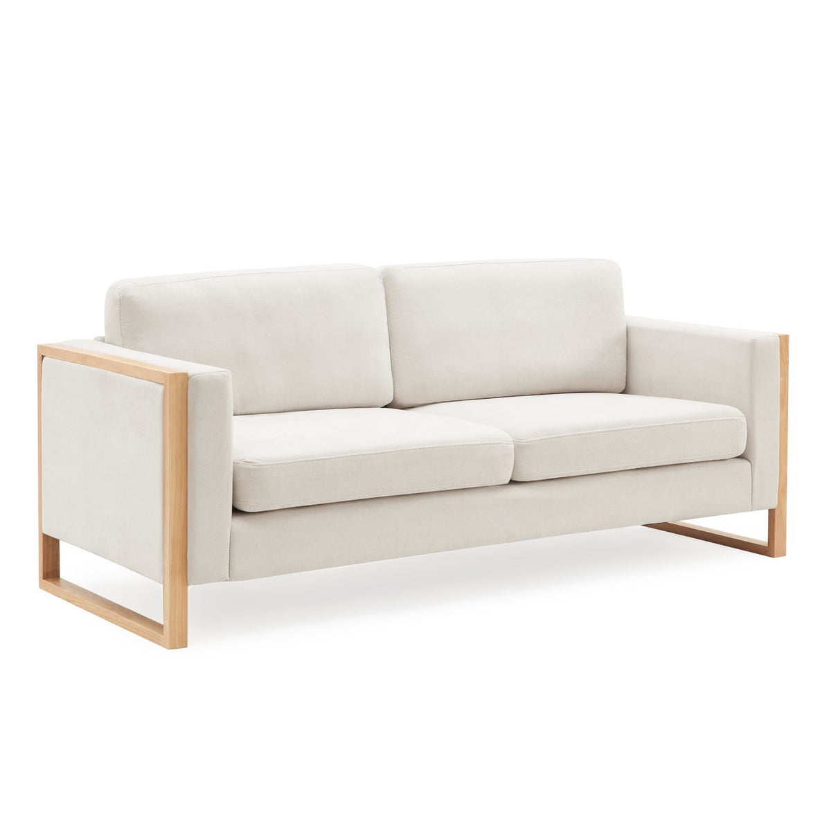 Modern Sofa With Solid Wood Legs, 3 Seater
