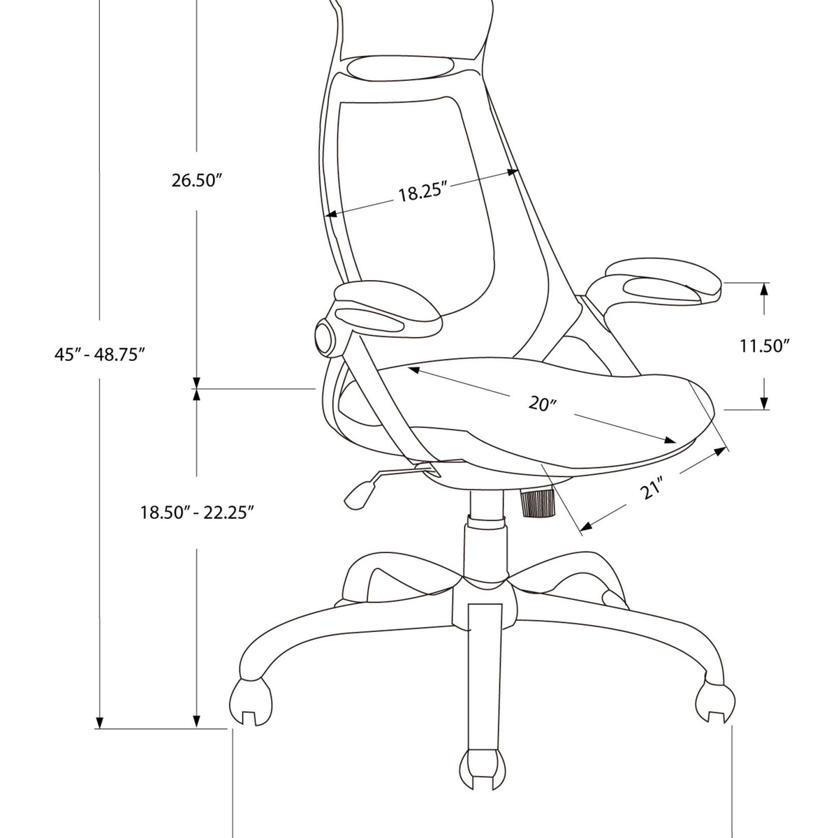 Office Chair, Adjustable Height, Swivel, Ergonomic, Armrests, Contemporary & Modern