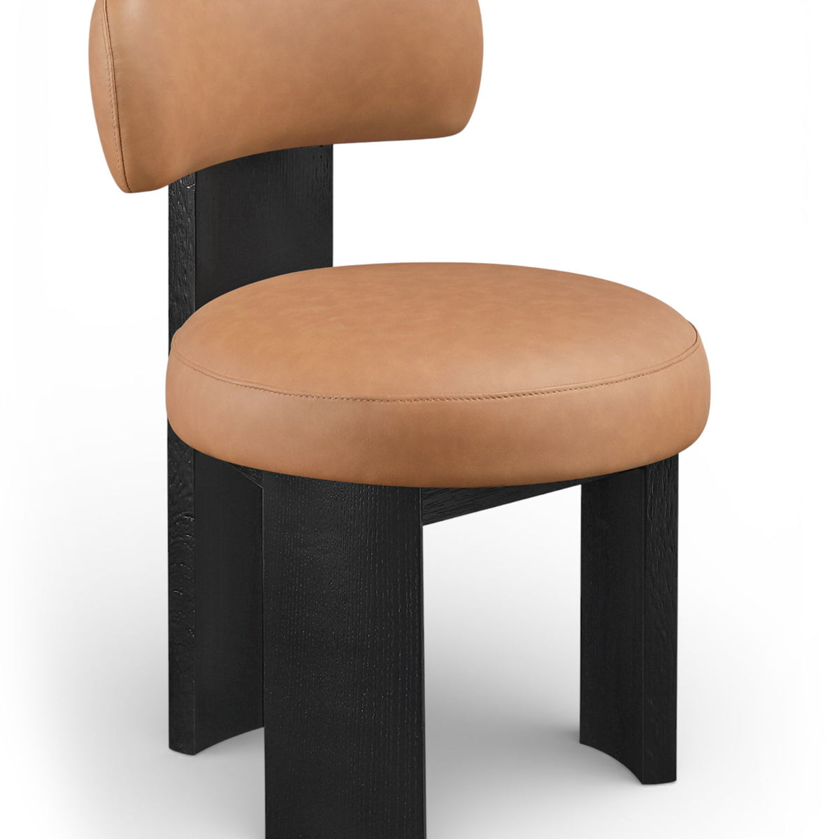 Atelier - Vegan Leather Upholstered Dining Chair (Set of 2) - Black Frame