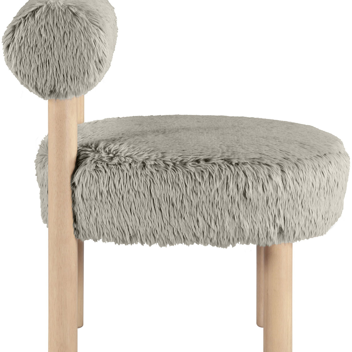 Ambre - Vegan Shearling Fabric Accent Chair - Taupe