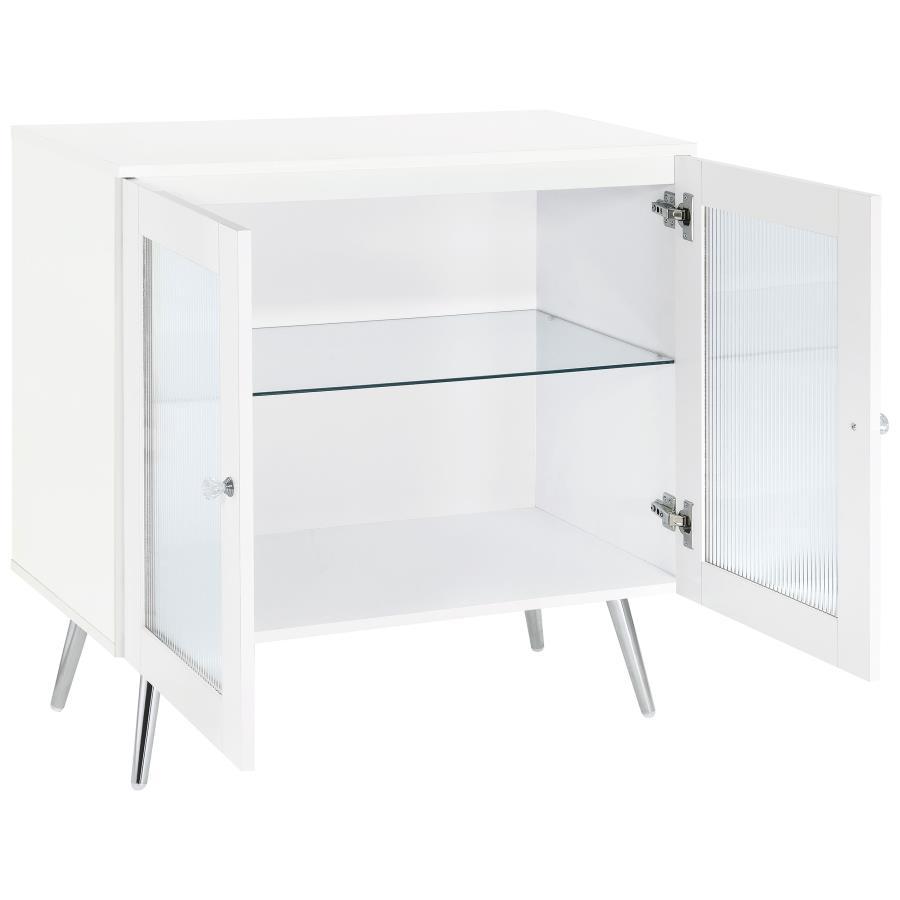 Nieta - 2 Door Engineered Wood Accent Cabinet - White High Gloss