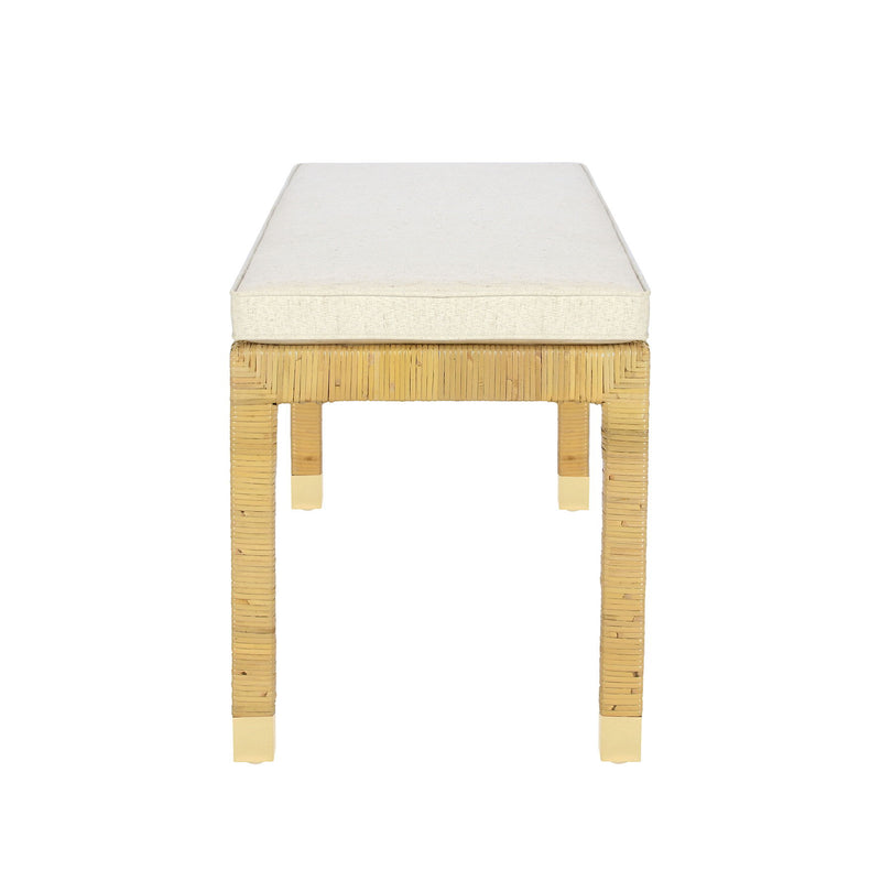 Amara - Woven Rattan Bench