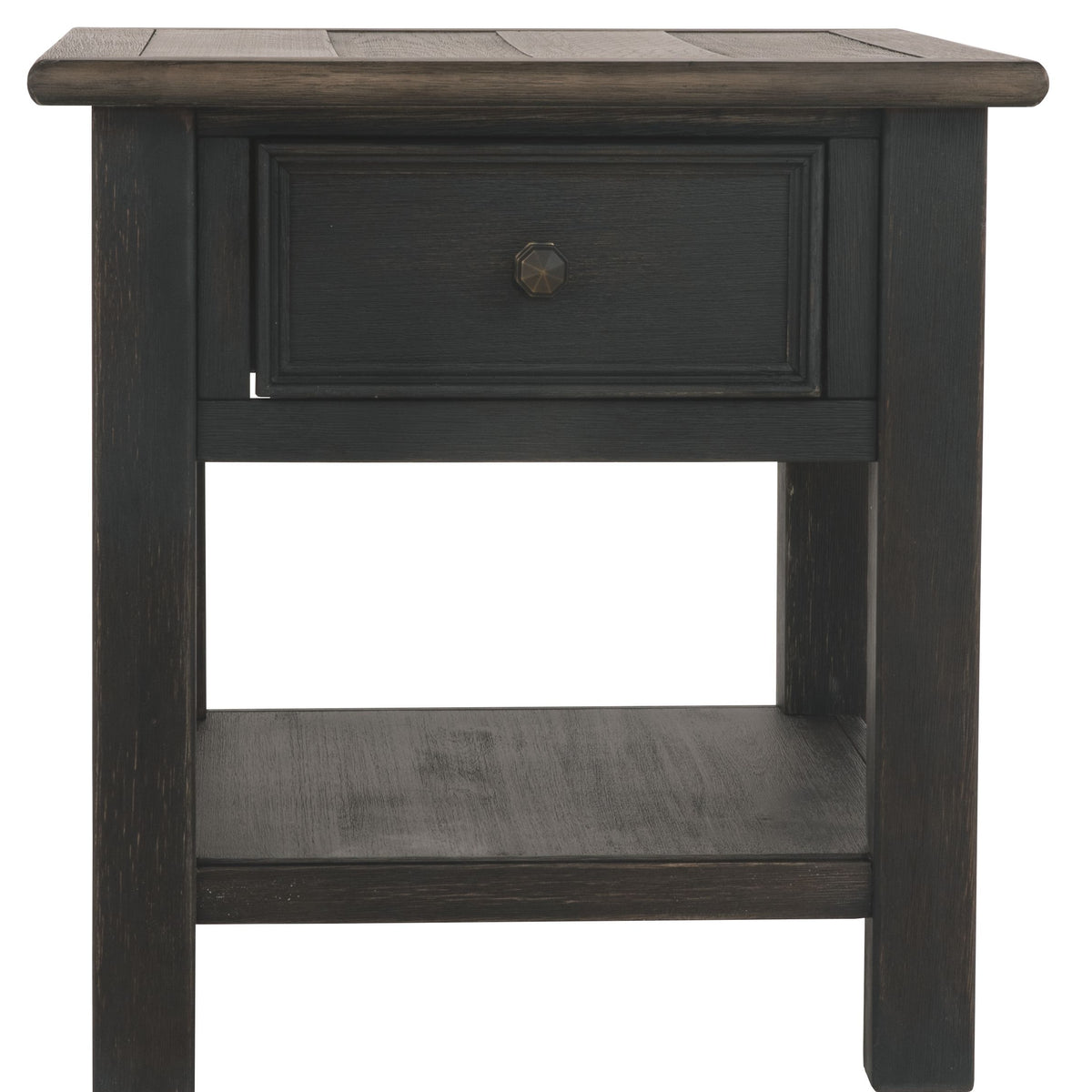 Tyler Creek - Rectangular End Table - Grayish Brown / Black