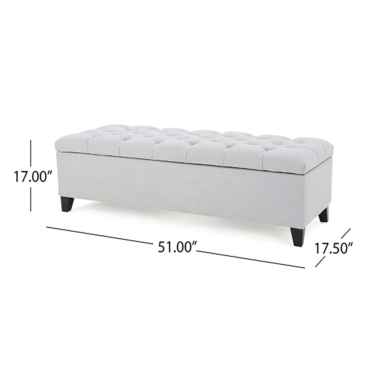 Glouster - Storage Ottoman - Light Gray