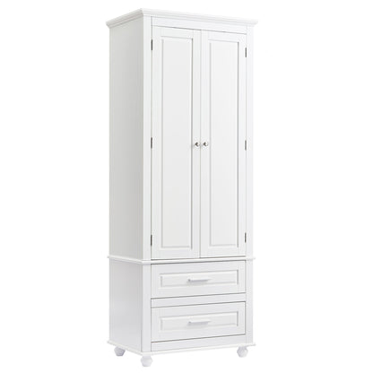 Tall Storage Cabinet With 2 Drawers For Bathroom
