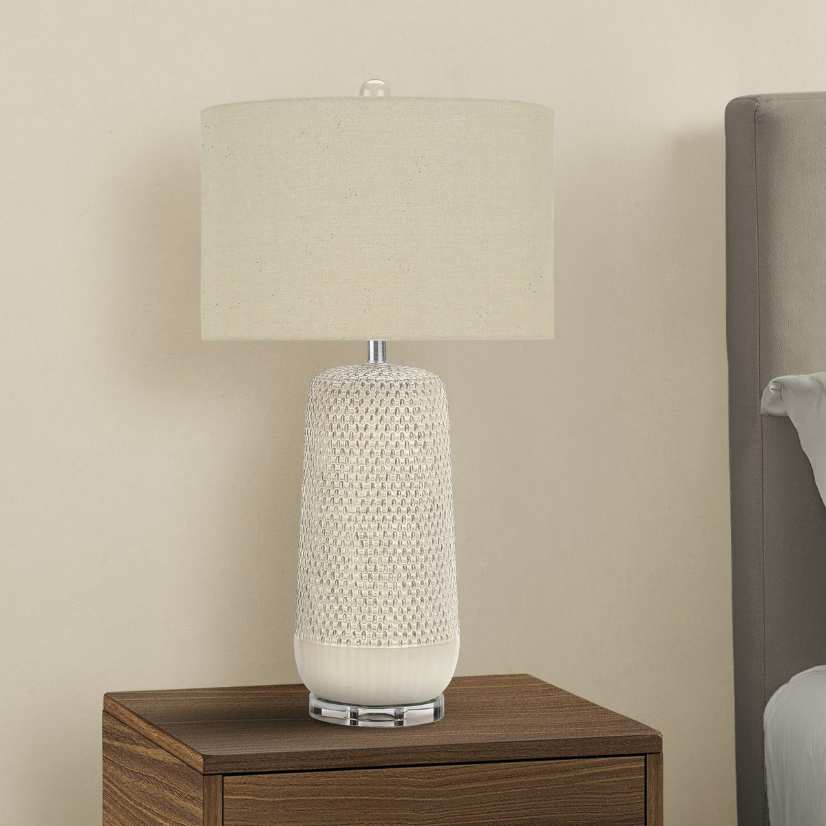 Contemporary Lighting, Table Lamp, Ceramic, Resin - Cream