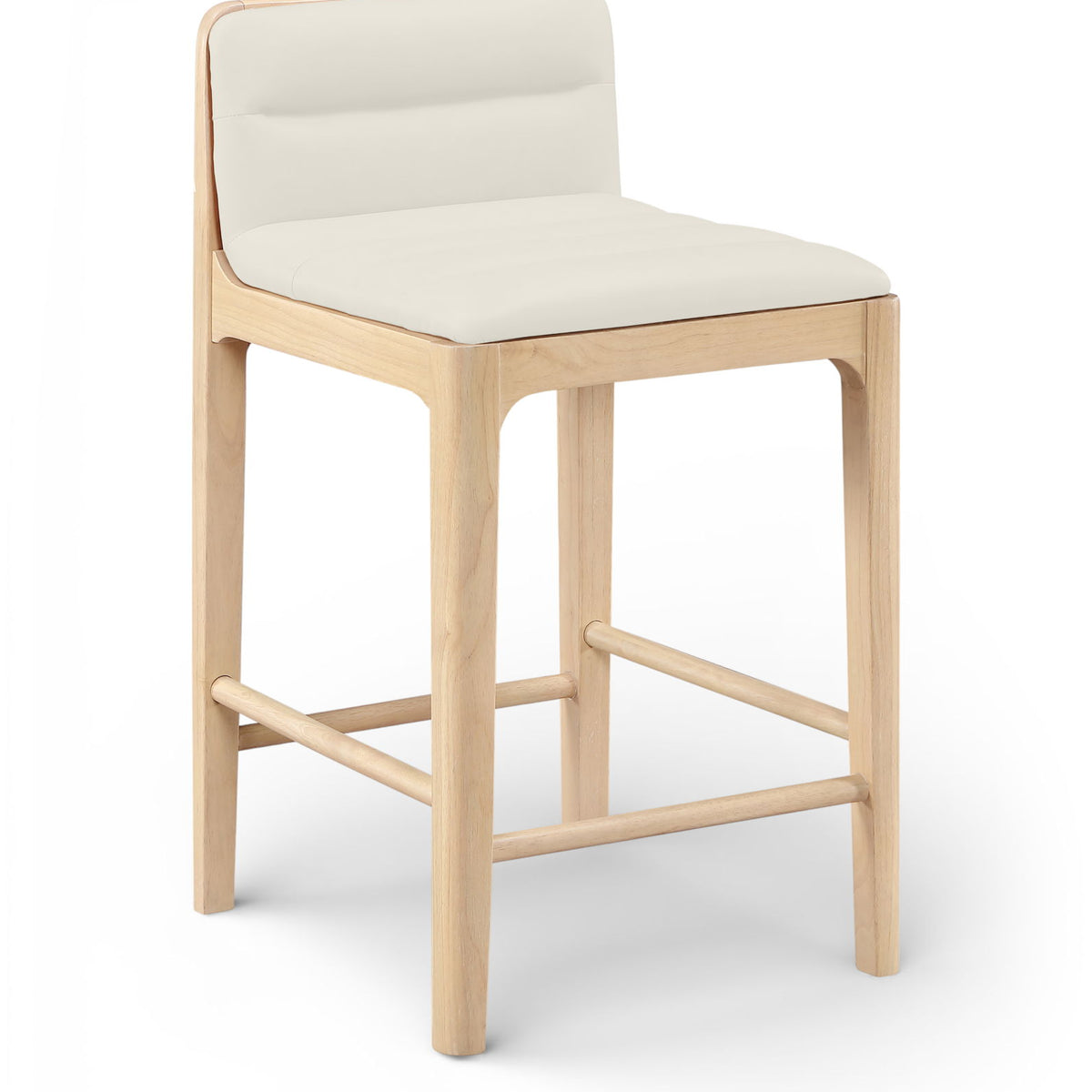 Ellis - Vegan Leather Upholstered Counter Stool (Set of 2) - Natural Base