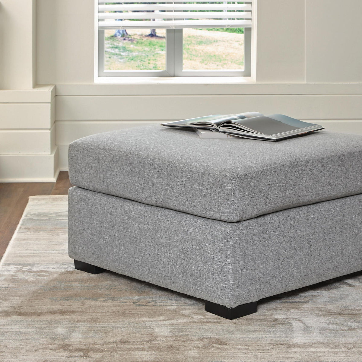 UrbanCrest - Oversized Accent Ottoman - Pewter