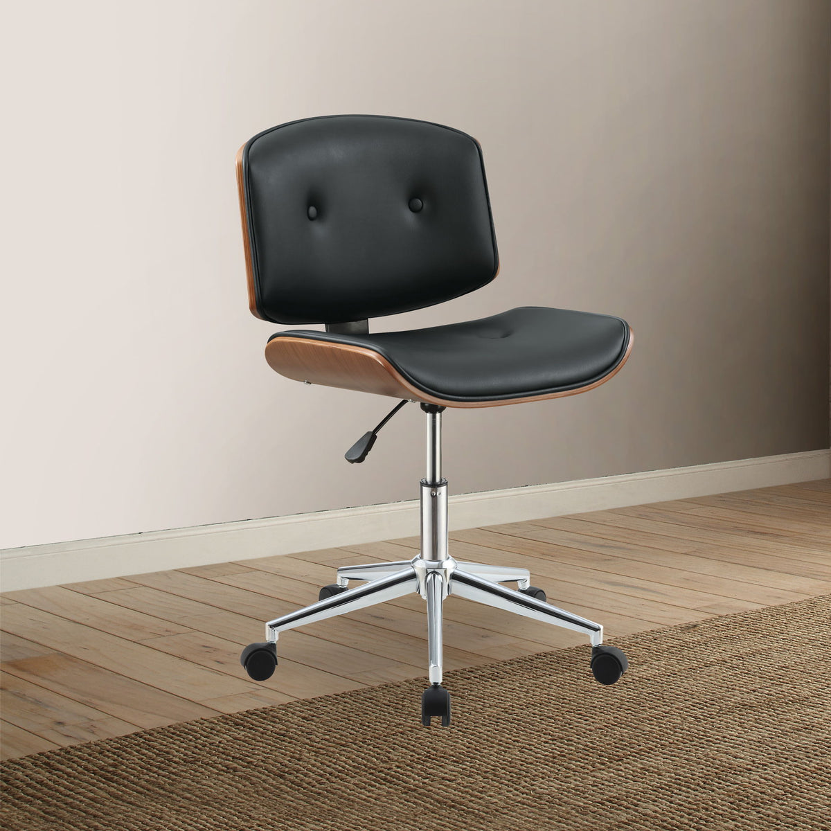 Camila - Synthetic Leather Office Chair - Black