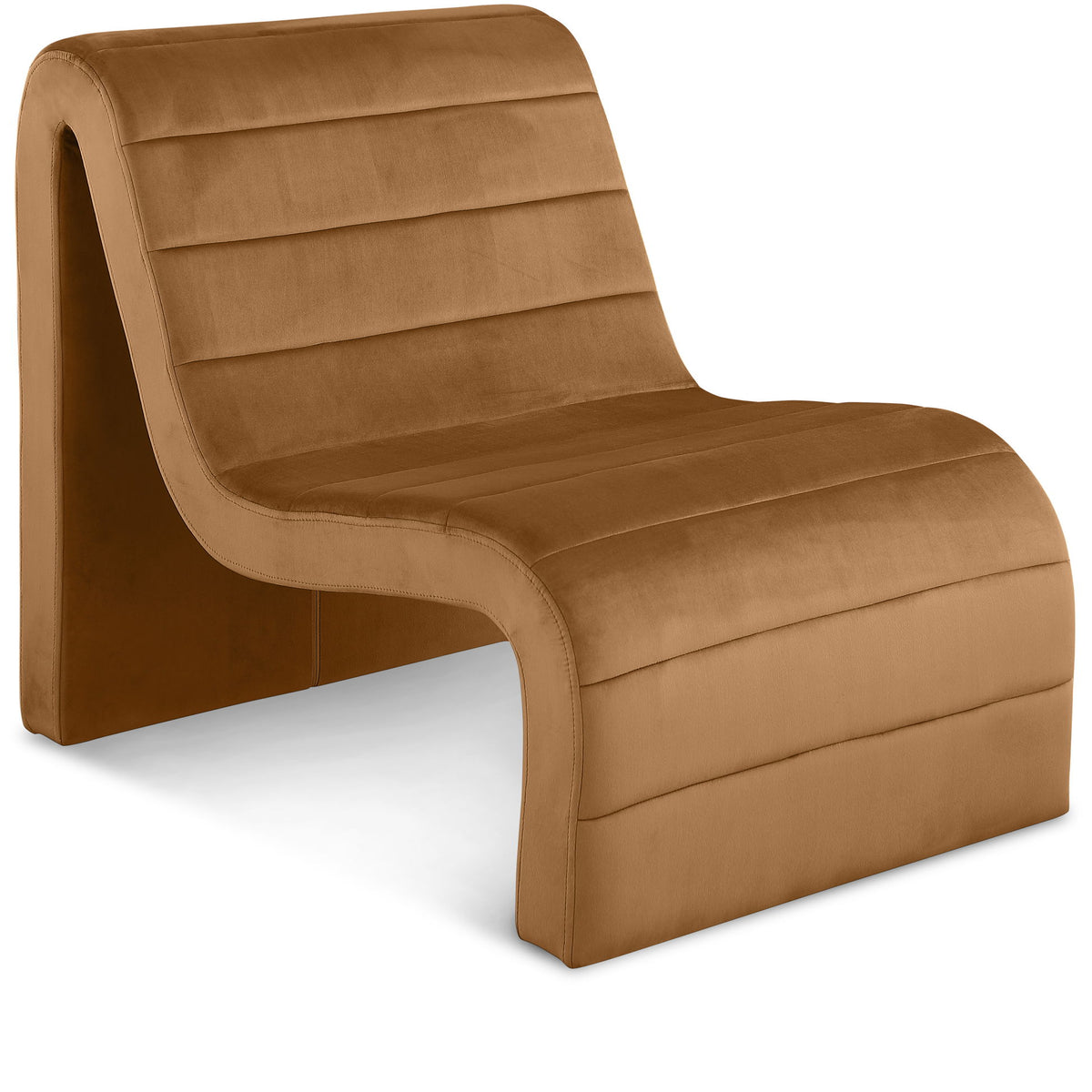 Ivy - Velvet Accent Chair - Saddle