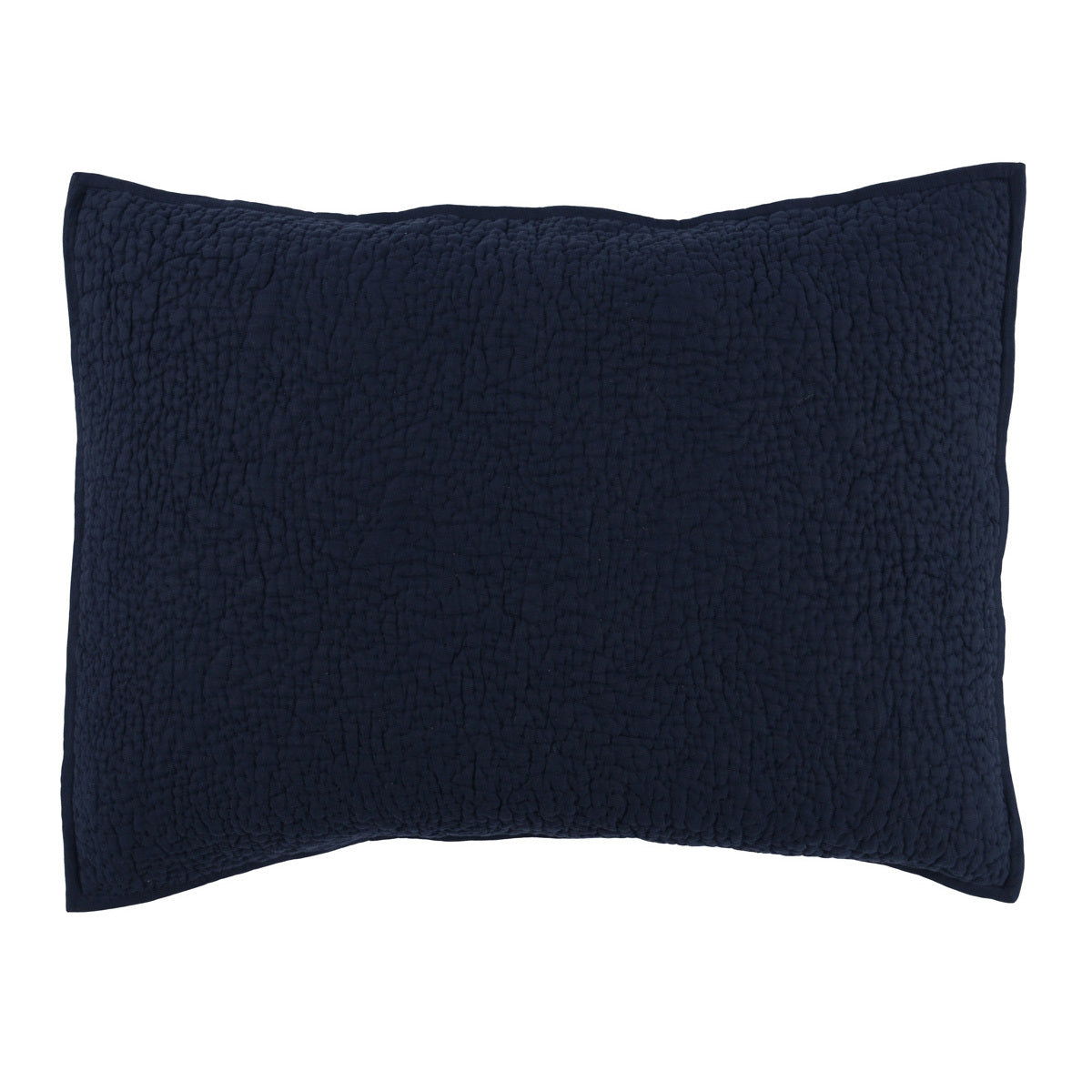 Indigo standard sham pillow cover, textured surface