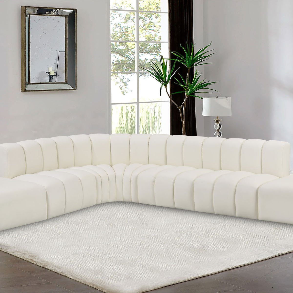 Arc - Faux Leather 7 Piece Corner Modular Sofa