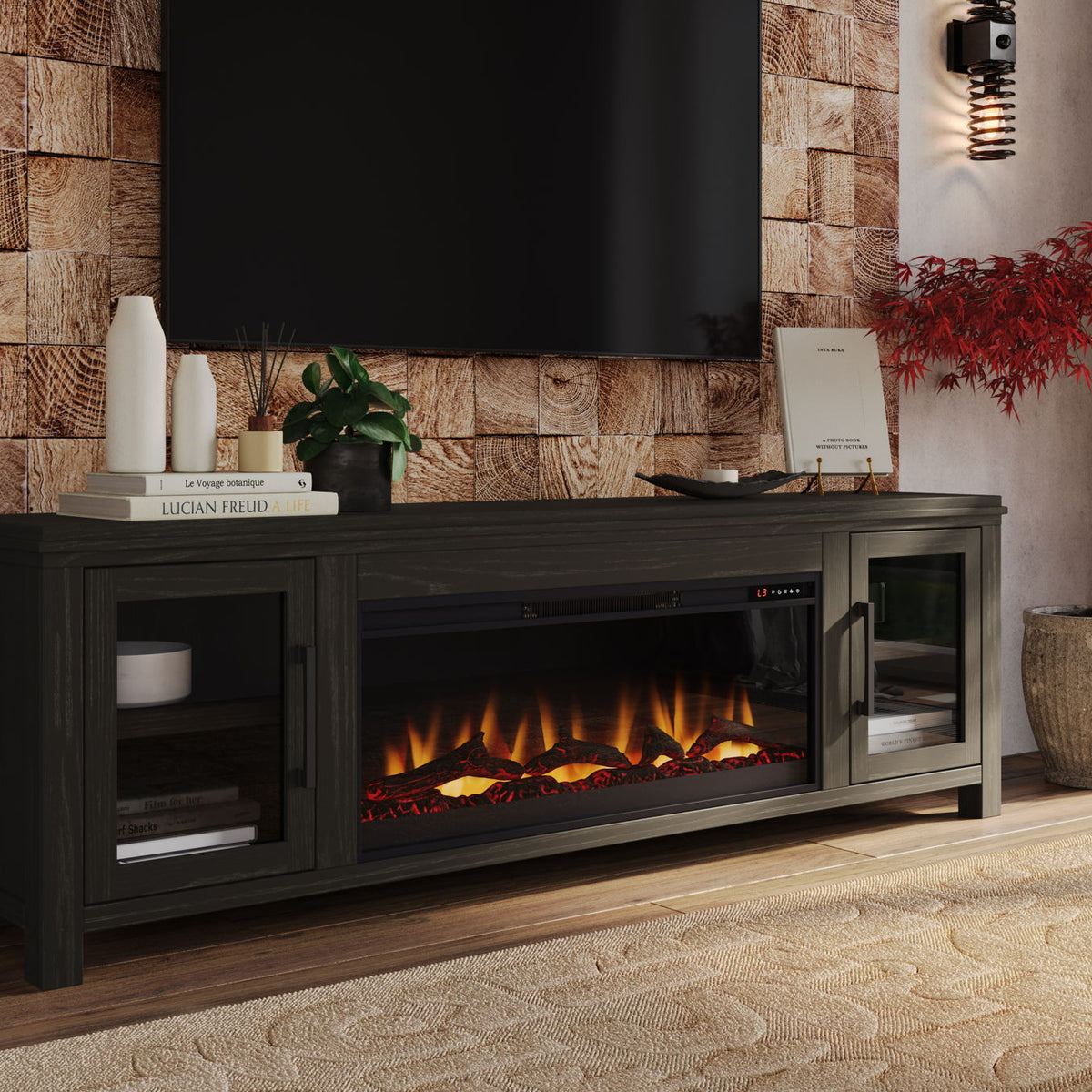 Tybee - Electric Fireplace TV Console For TVs Up To 95" - Clove