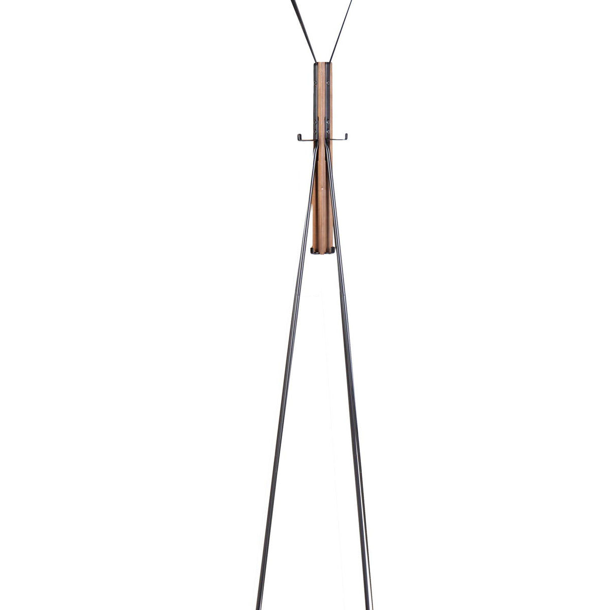 Reclaimed Wood And Metal Freestanding Coat Rack With Hooks Use In Bedroom, Living Room - Natural