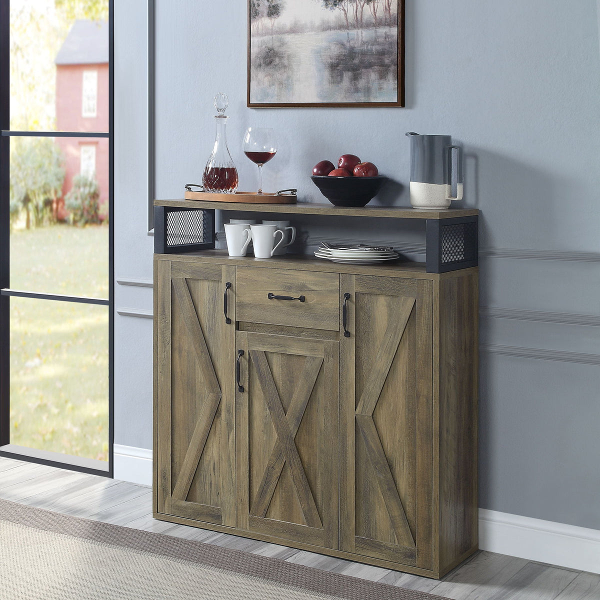Abiram - Rustic Server - Oak