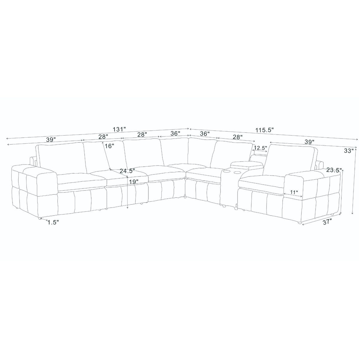 Large - Arm Upholstery Modular Sectional With Custom Configuration - Olive Green