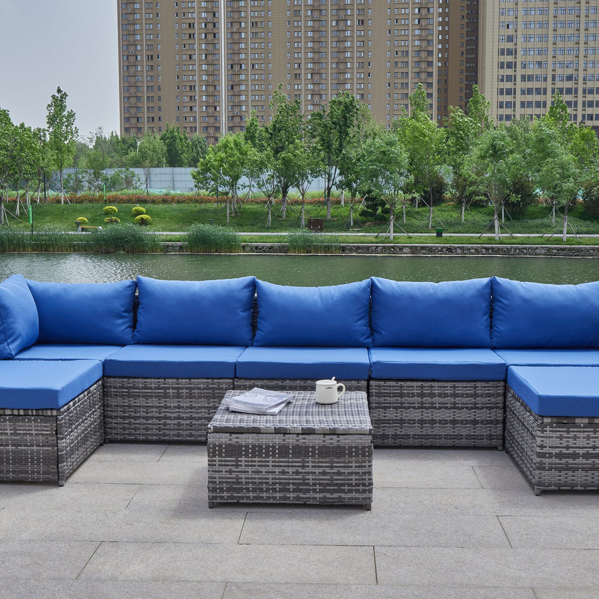 Patio Sofa With Cushions