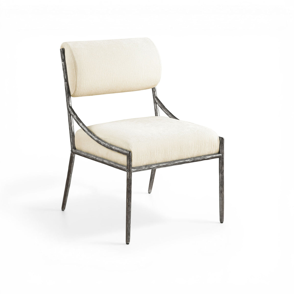 Bastille - Upholstered Dining Side Chair (Set of 2) - Silver Frame