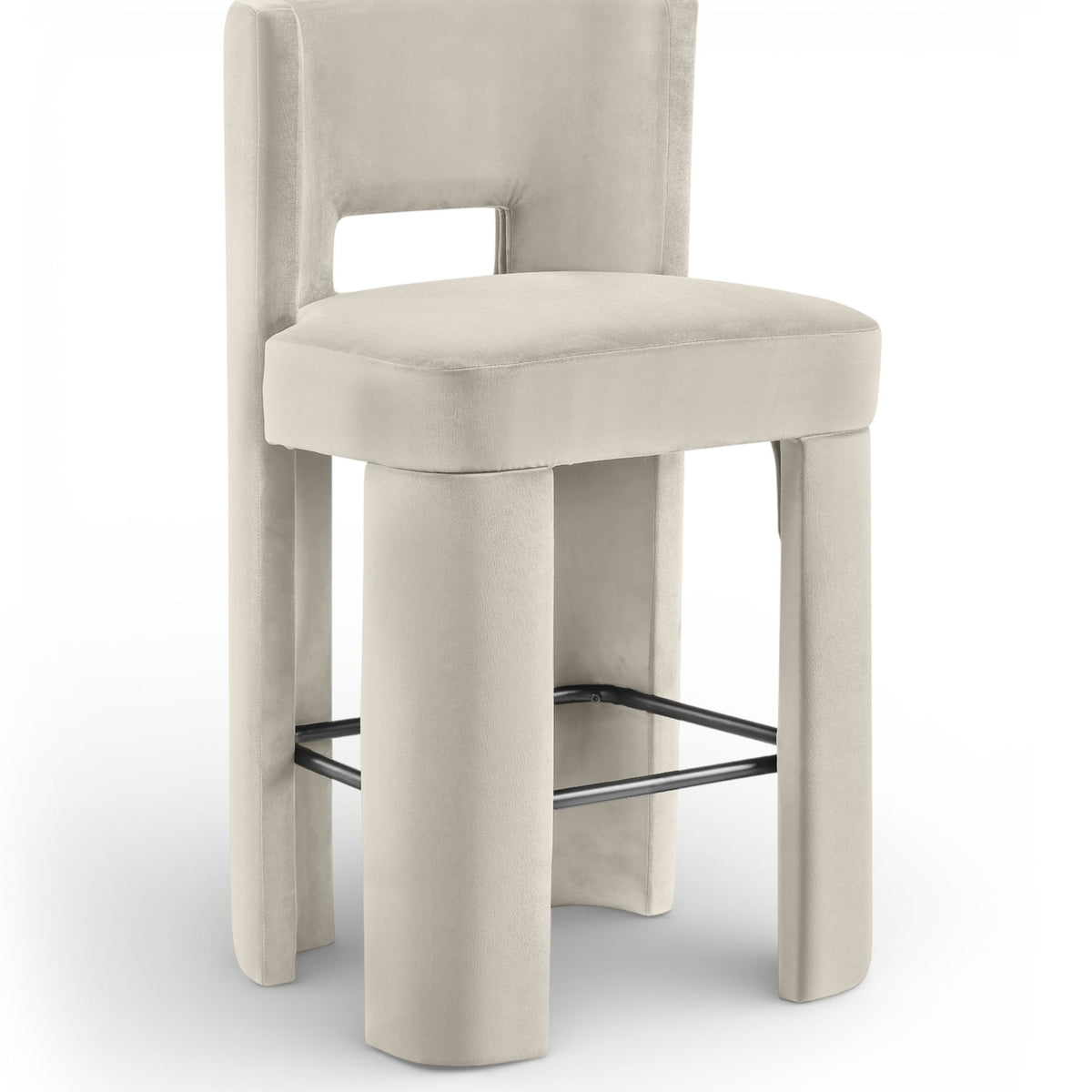 Zuno - Velvet Performance Fabric Upholstered Bar Stool (Set of 2)
