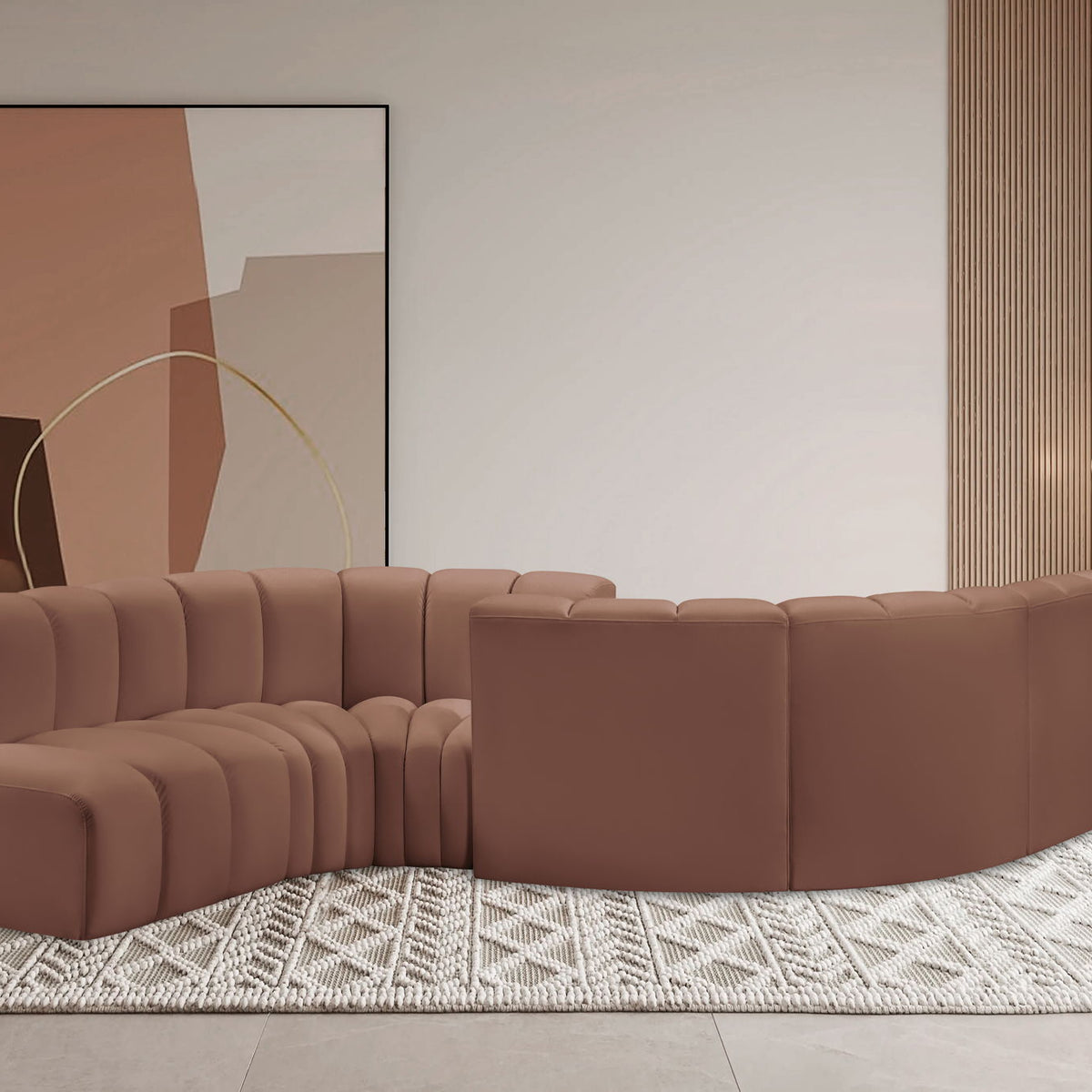 Arc - Faux Leather 6 Piece Modular Sofa