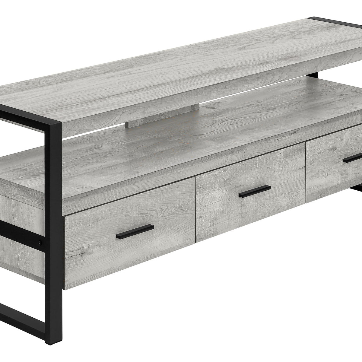 TV Stand, Console, Media Entertainment Center, Storage Drawers, Modern