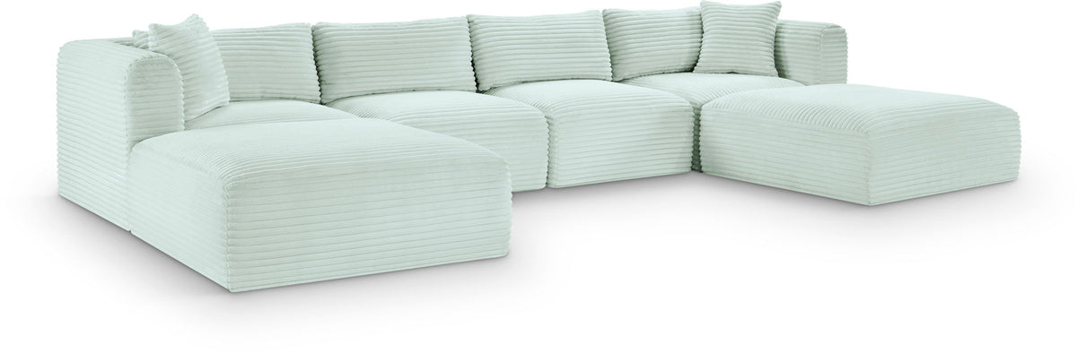 Shaggy - 6 Piece Modular Sectional With 2 Ottomans