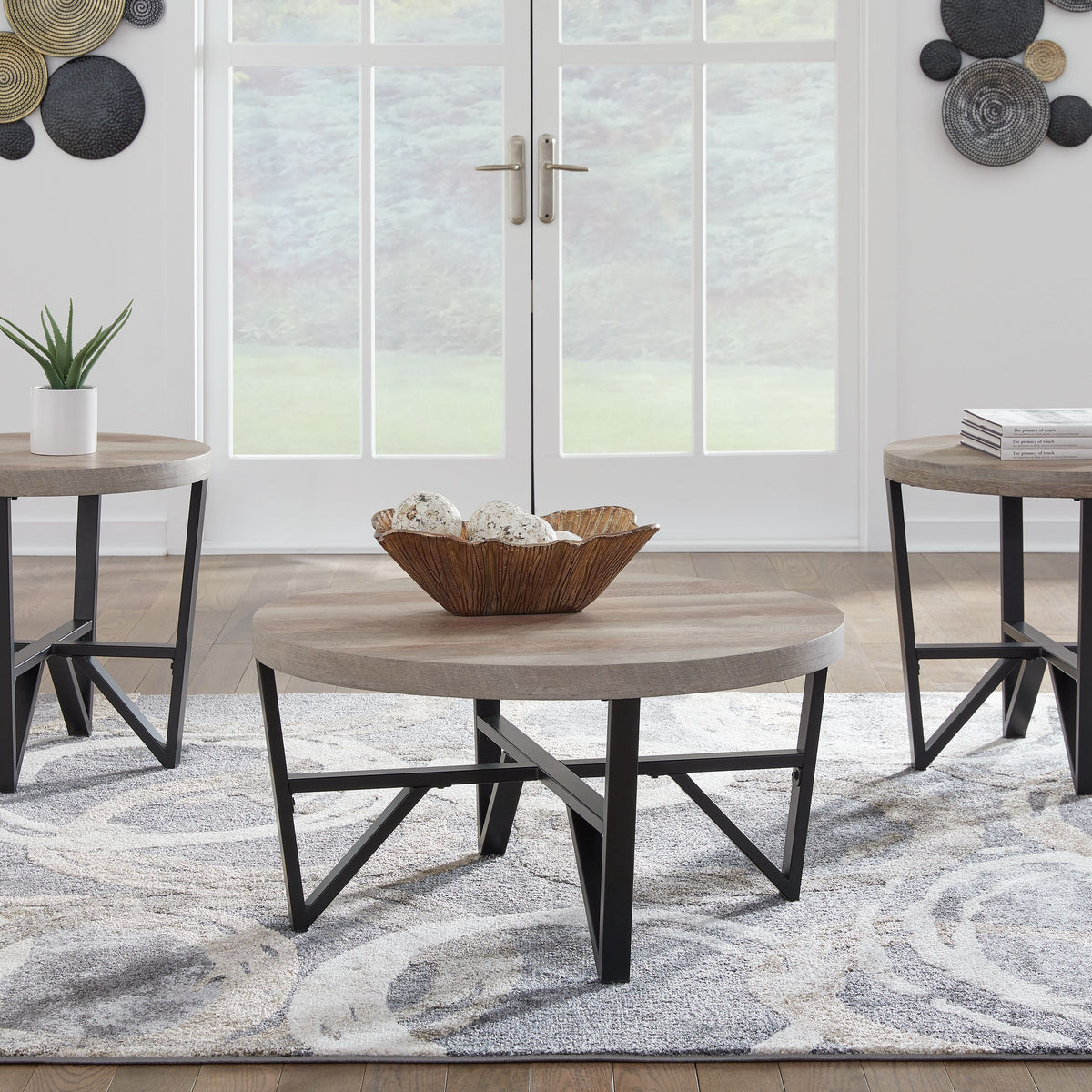 Deanlee - Occasional Table Set (Set of 3) - Grayish Brown / Black