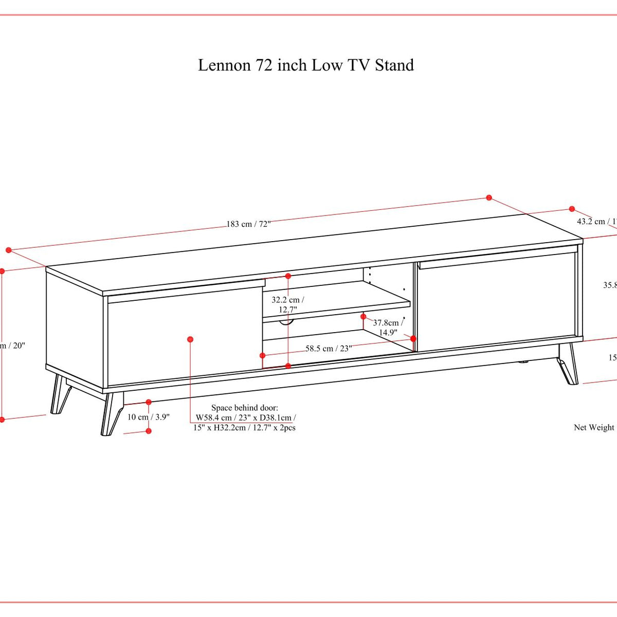 Lennon - Handcrafted Low TV Stand