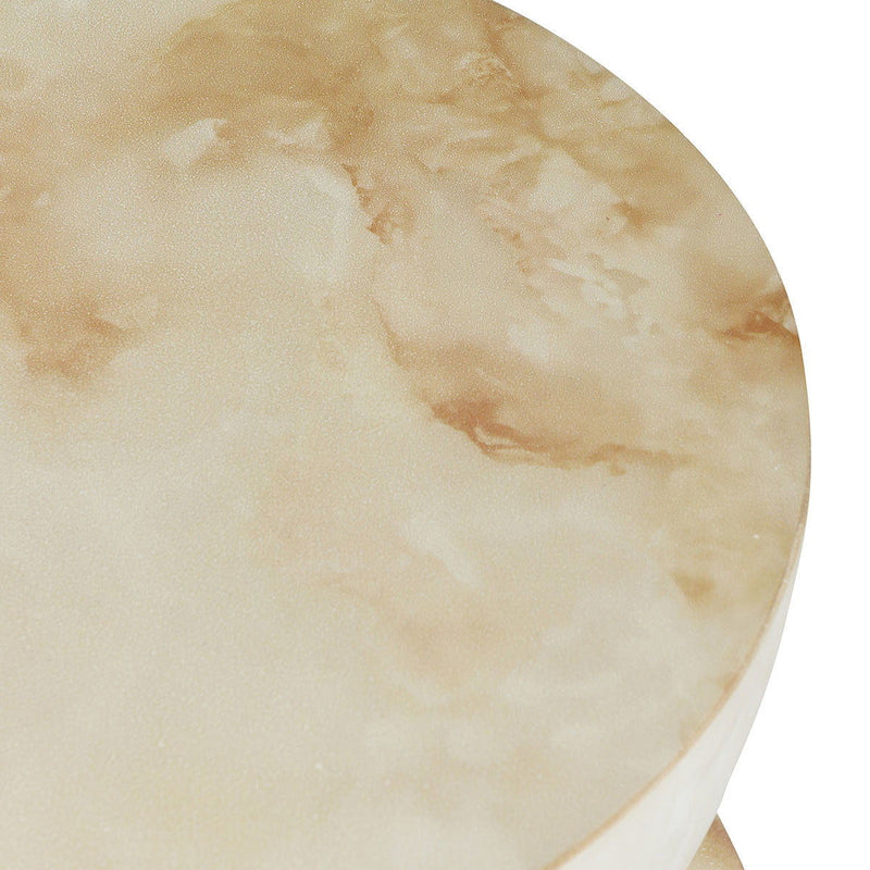 Leva - Outdoor Concrete Round End Table - Travertine