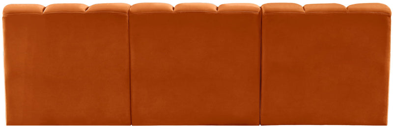 Arc - Velvet 3 Piece Modular Straight Sofa