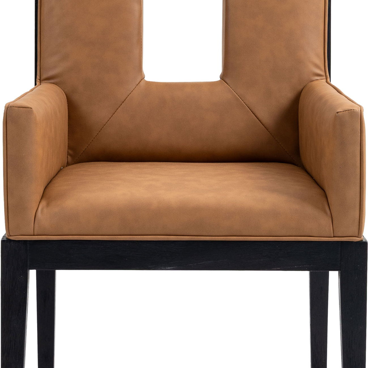Gwendolyn - Faux Leather Dining Arm Chair With Black Frame