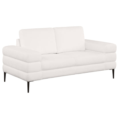 Jessel - Chenille Upholstered Track Arm Loveseat - Ivory