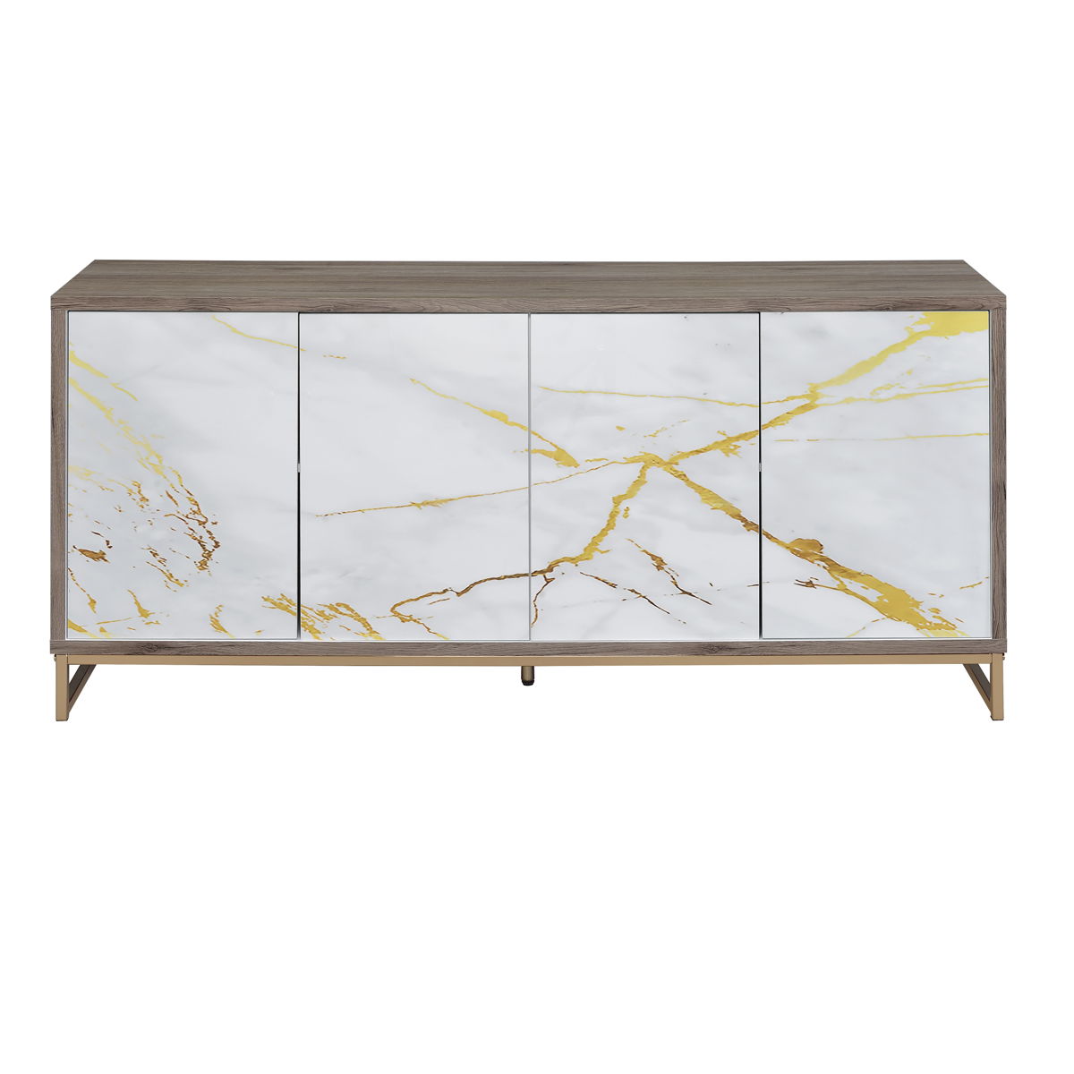 Paavan - Console Cabinet - White / ChampagneChampagne