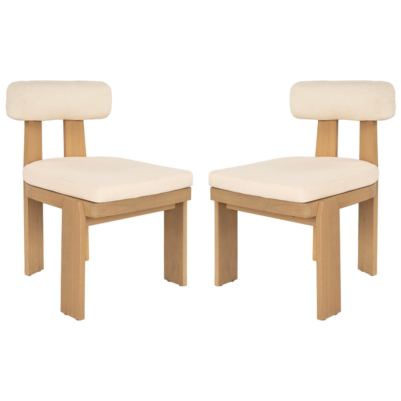 Dining Chairs With Rolled Cushion Back & Seat, Indoor Outdoor (Set of 2)