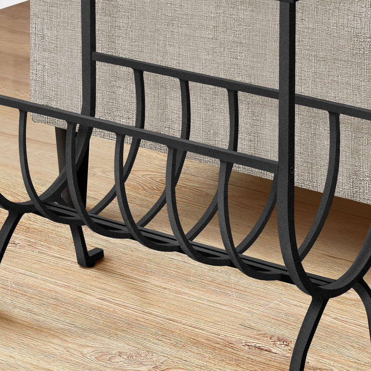 Accent Table Magazine Narrow Clear Tempered Glass - Brown
