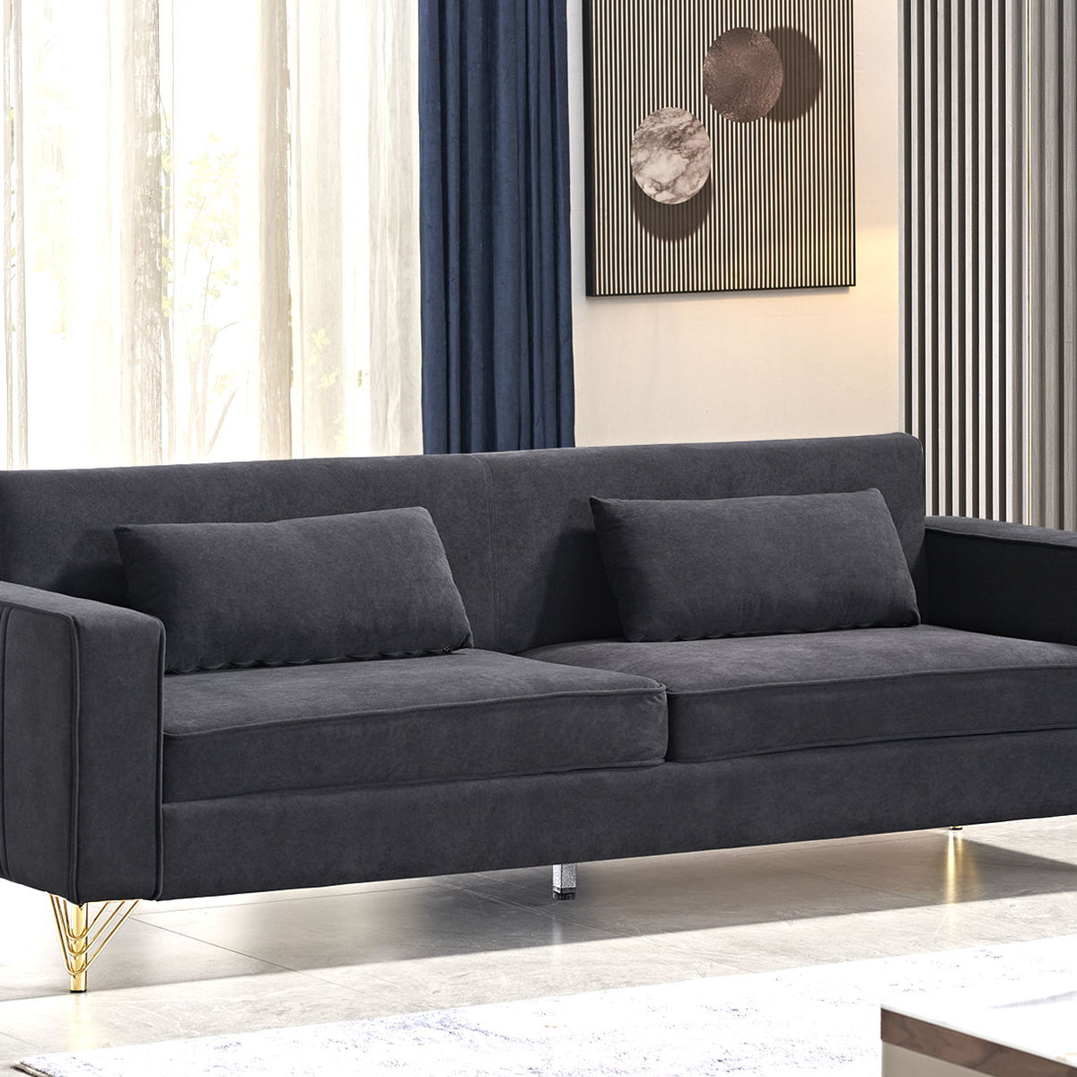 Aesthetic 3 Seater Couch With Classic Modern Appeal And Luxurious Soft Comfort