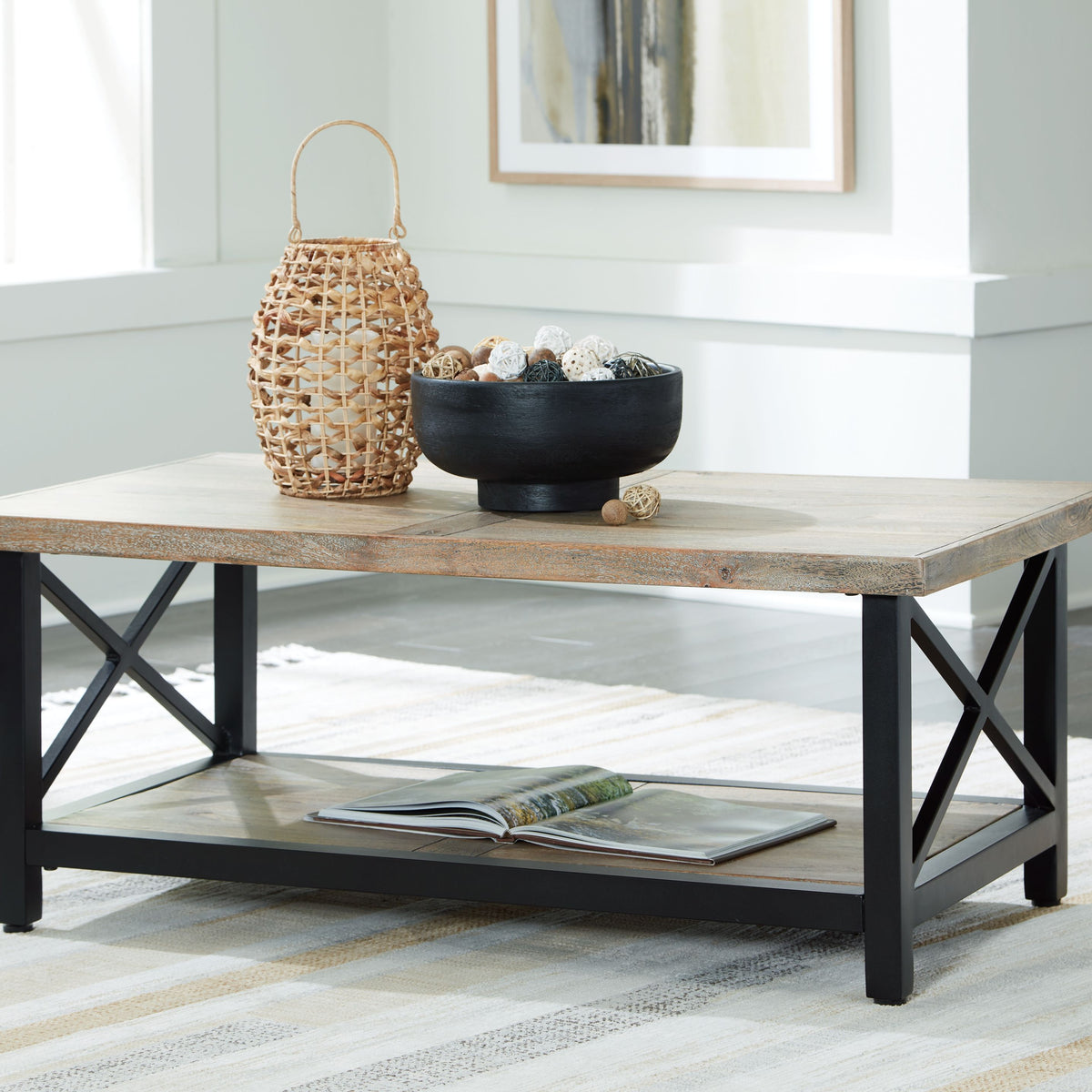 Bristenfort - Rectangular Cocktail Table - Brown / Black